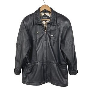 VTG Pelle New York Milano  Leather‎ Jacket Womens Small Lined Black